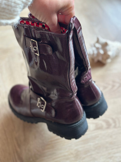 Bottines biker bordeaux P.39