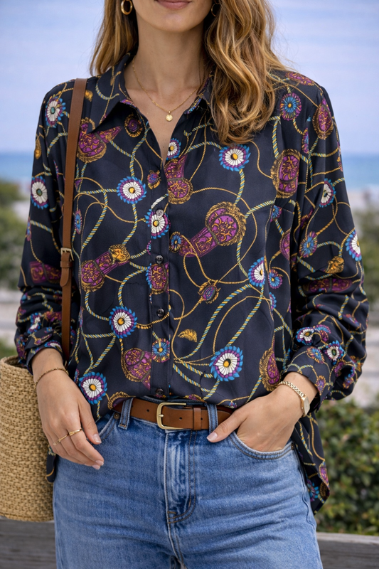 Chemise à motifs modèle vintage T.U - World Suit Fashion