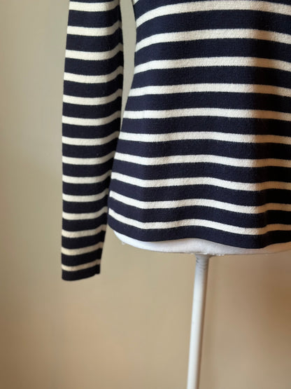 Pull marin rayé en laine mérinos T.34