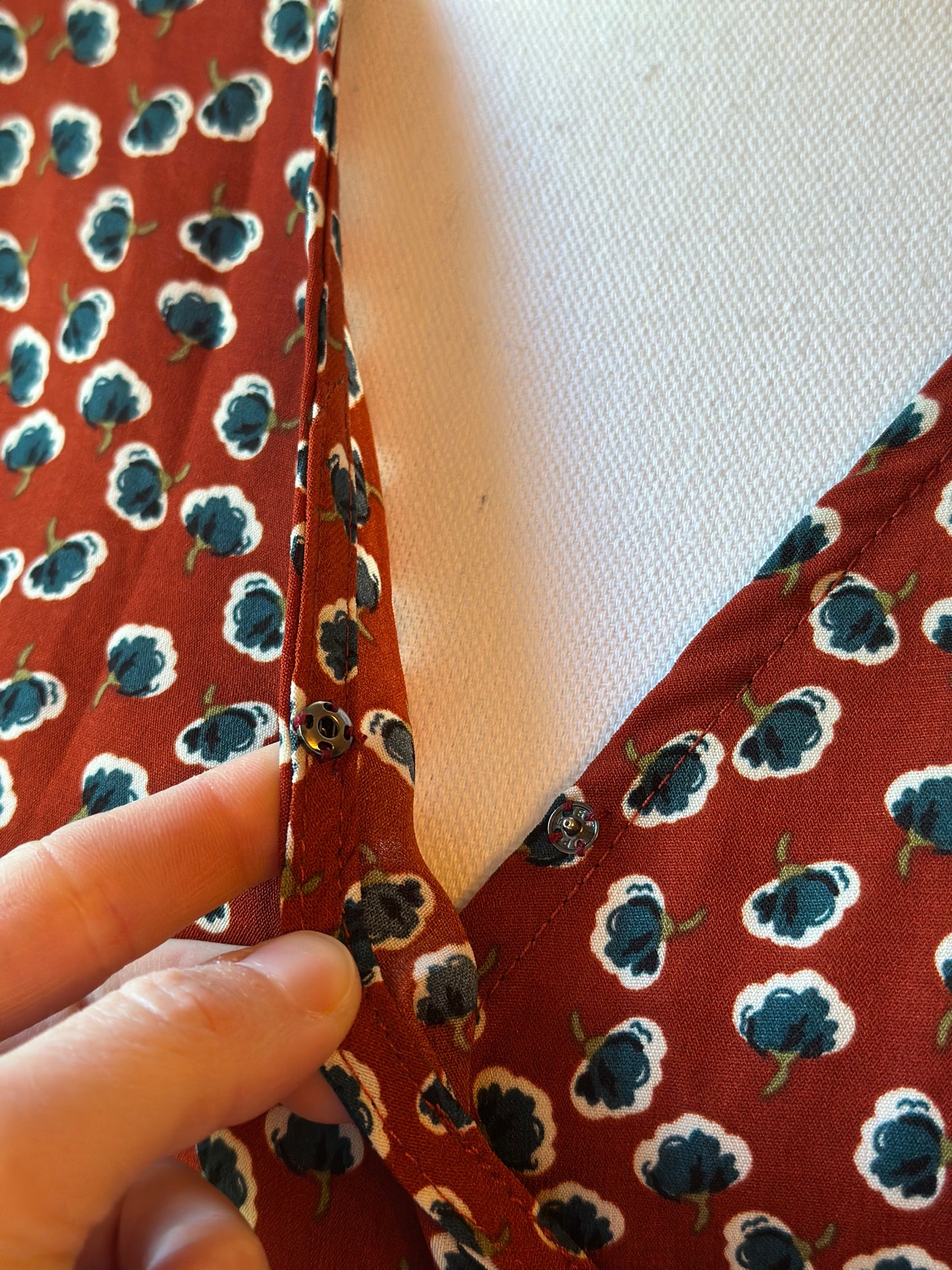Robe portefeuille imprimé fleuri terracotta T.36