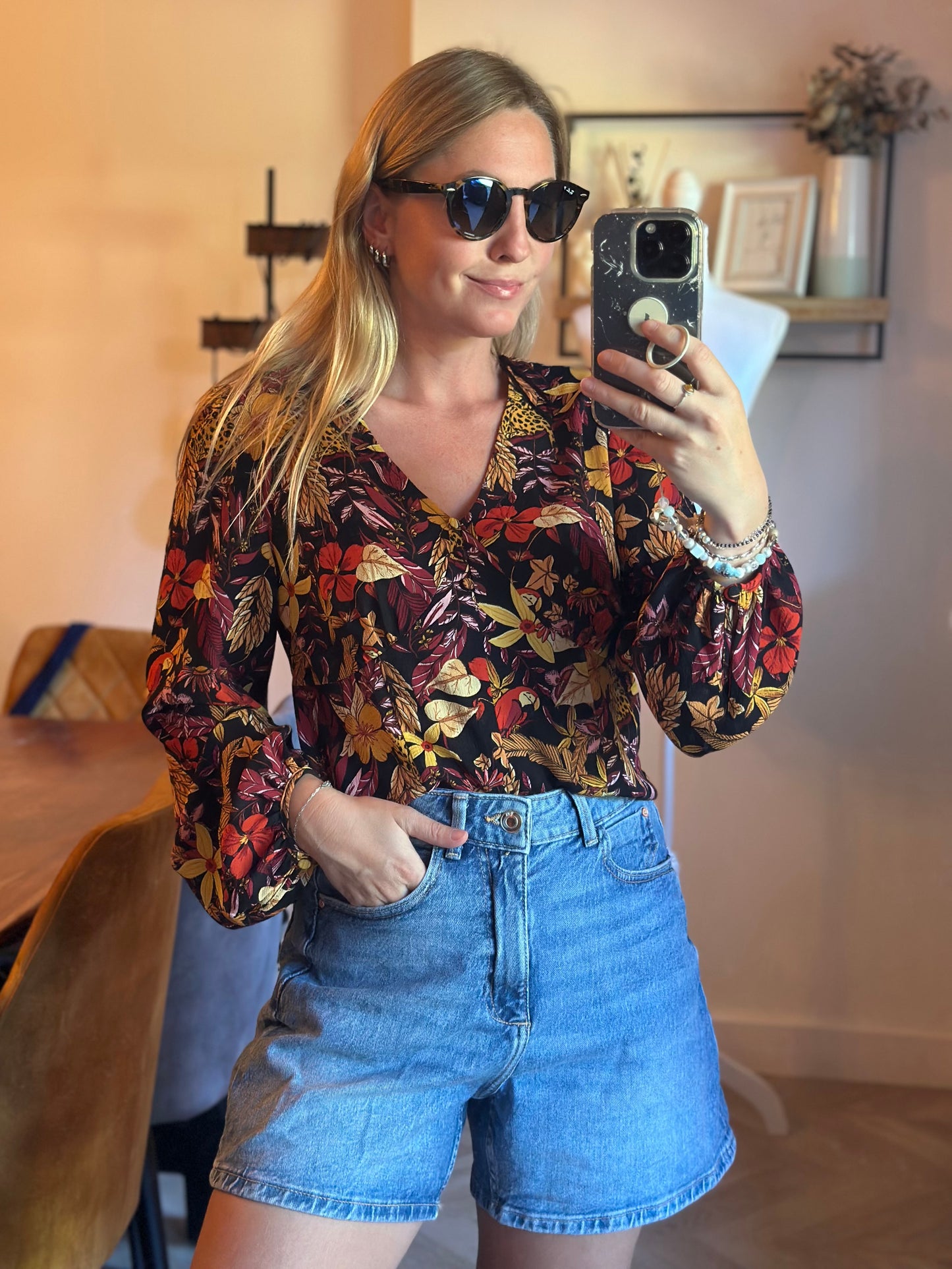 Blouse imprimé tropical T.36