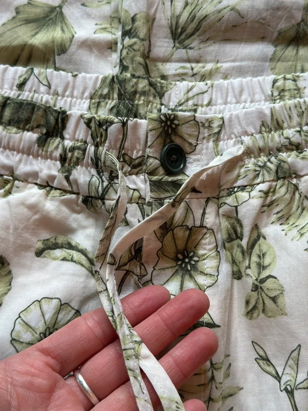 Pantalon fluide imprimé fleuri en coton léger T.34