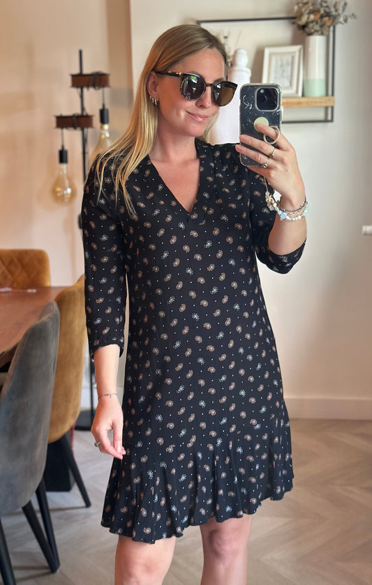 Robe noire imprimé cachemire T.36