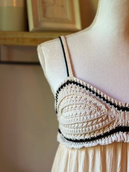 Robe longue fluide écrue détail crochet T.38