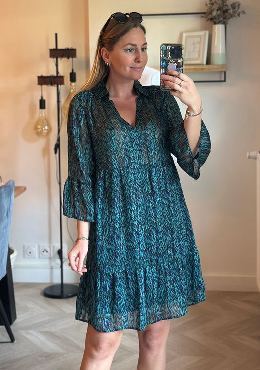 Robe d’été fluide à motifs bleus, T.36