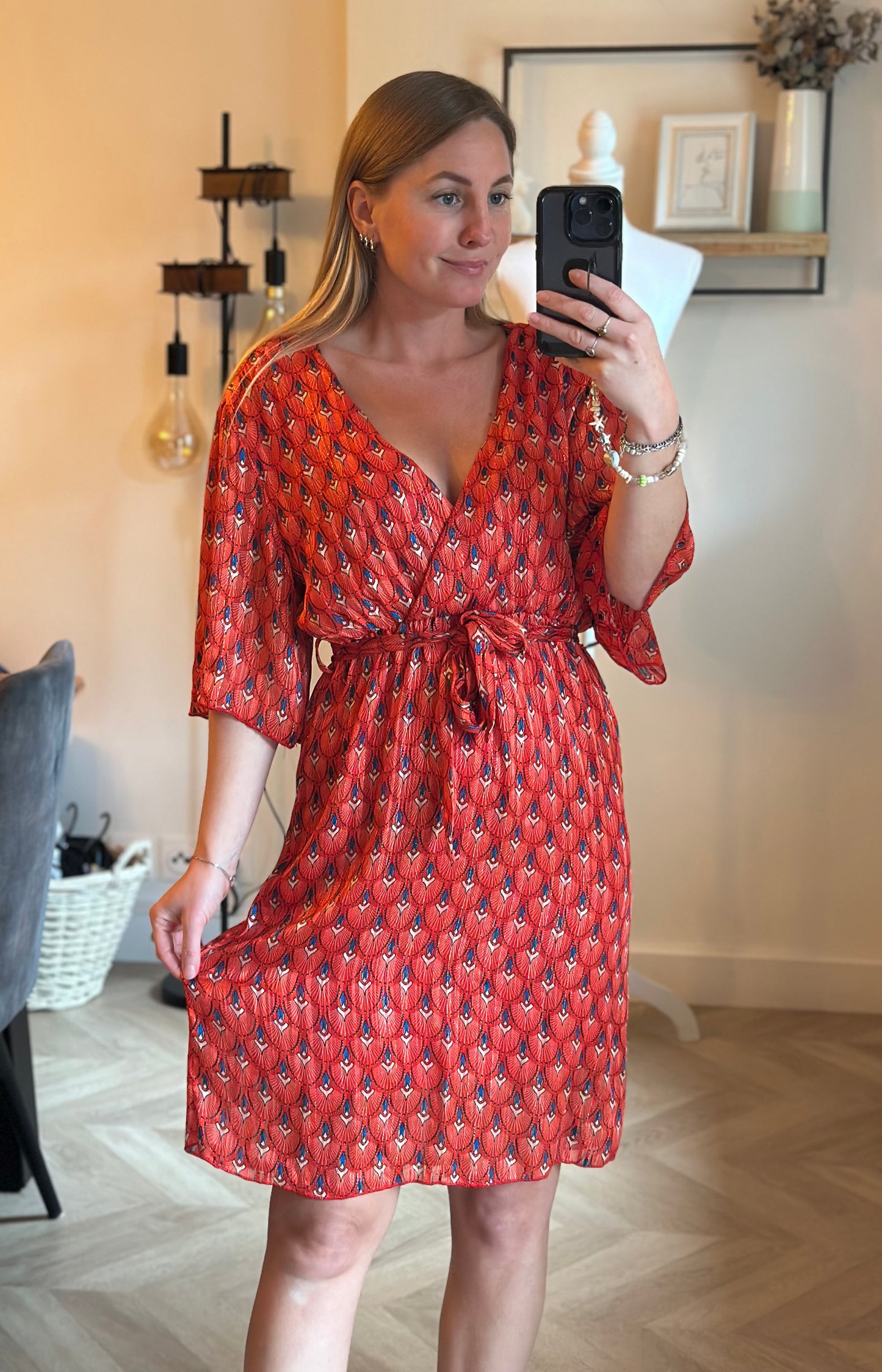 Robe midi imprimé graphique T.36/38