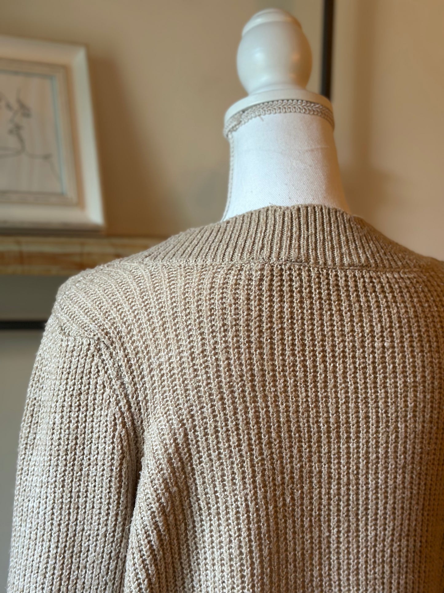 Cardigan beige maille T.40