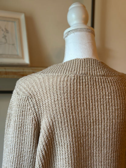 Cardigan beige maille T.40