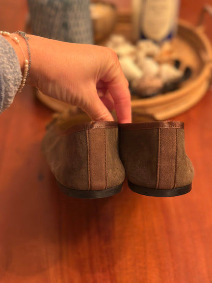 Ballerines Giesswein Vision Walk en daim kaki et marron P.39