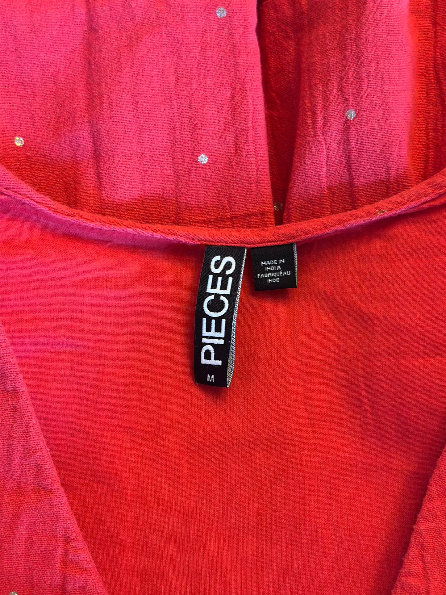 Robe rouge bohème en coton T.38