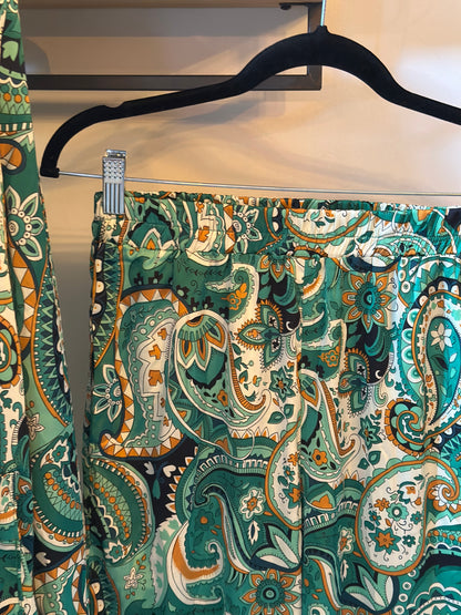 Ensemble 2 pièces imprimé cachemire vert T.36/38