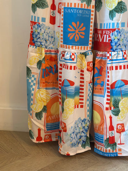 Robe longue imprimée Riviera – neuve, T.36