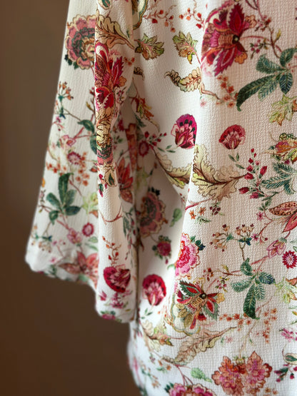 Veste kimono fluide imprimé floral T.40