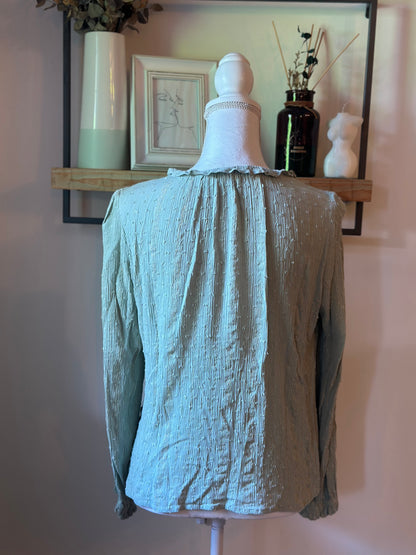 Blouse vert sauge plumetis T.40
