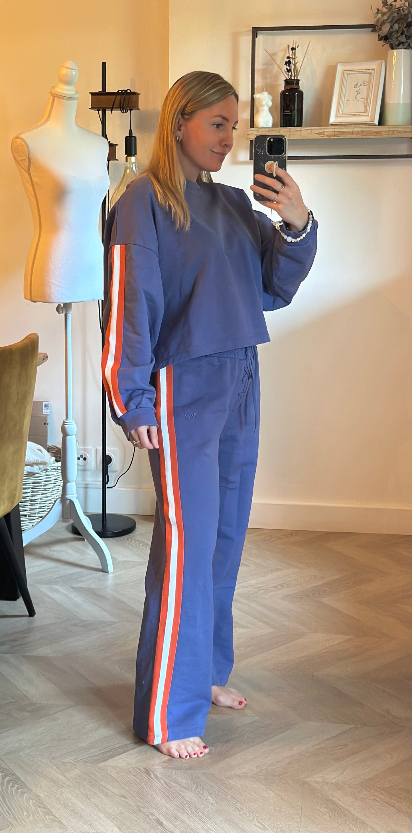 Ensemble jogging bleu sweat oversize pantalon T.38