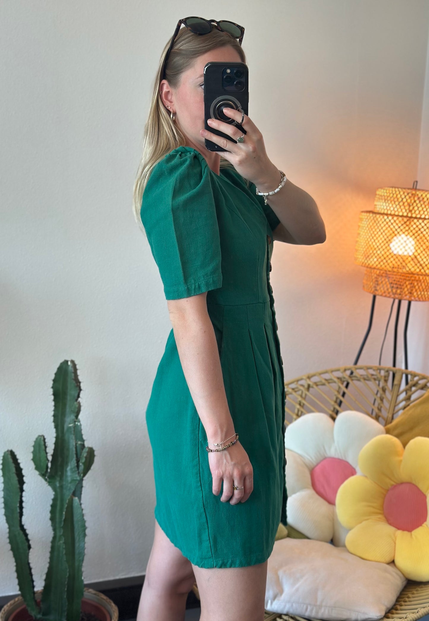 Robe midi verte en lin taille S - Charlior