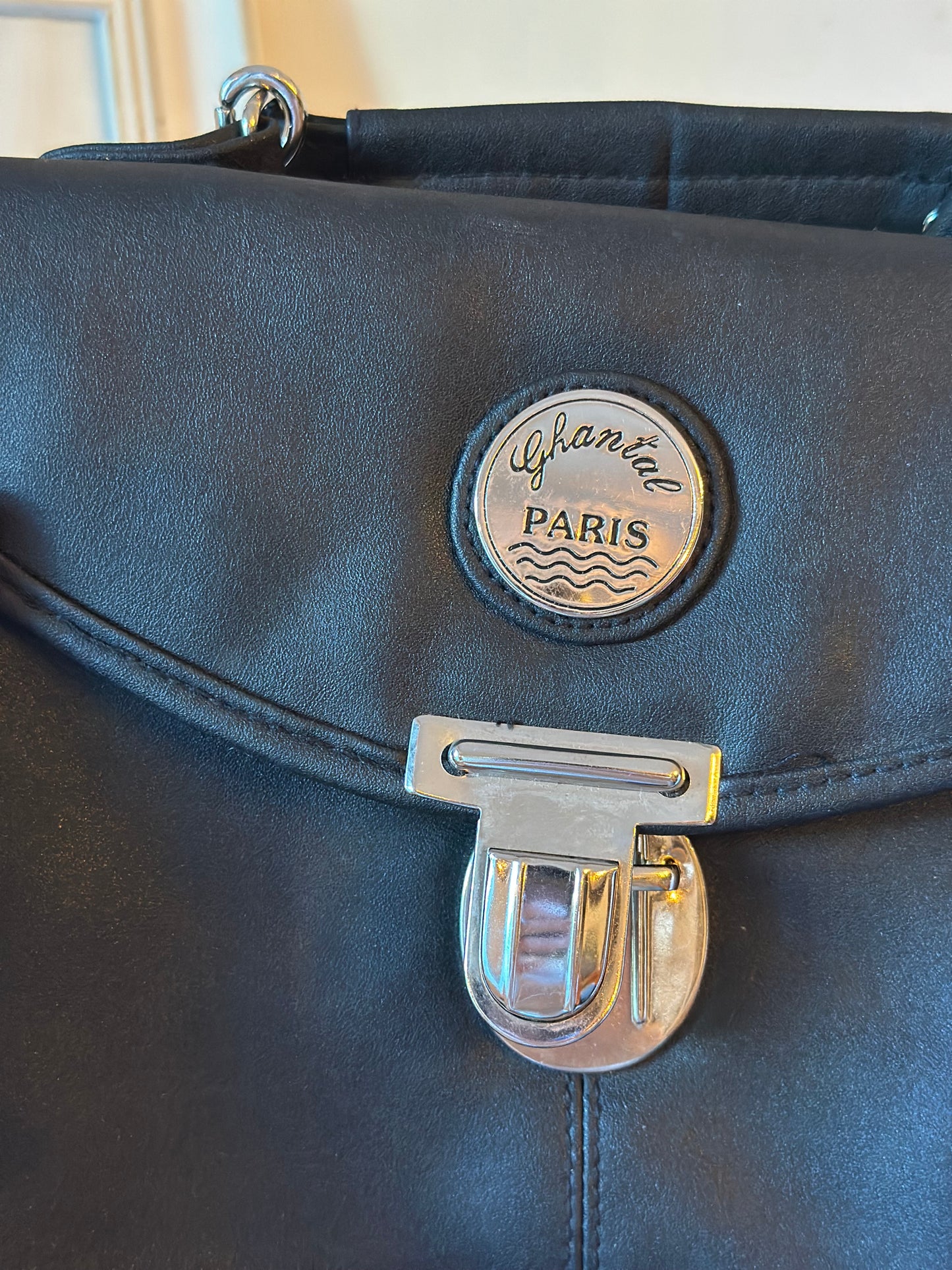 Sac bandoulière noir uni vintage