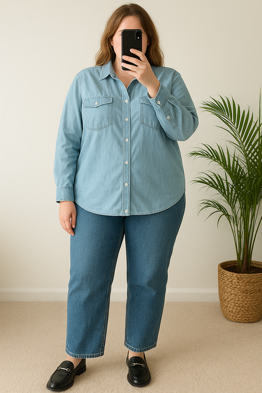 Chemise en denim bleu clair T.46/48