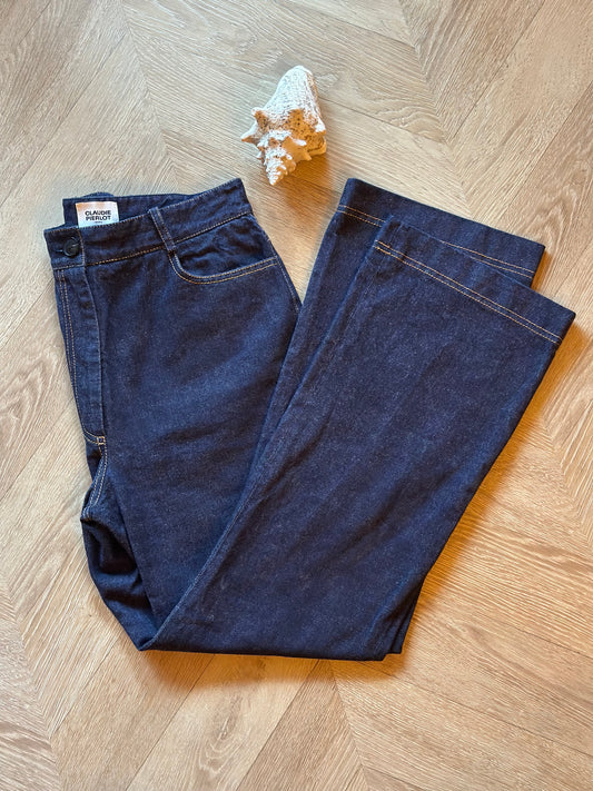 Jean flare denim brut Claudie Pierlot modèle Paolo Court T.36