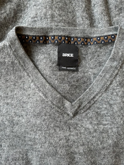 Pull gris chiné en laine mérinos, T.36