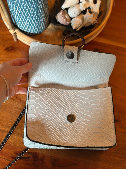 Sac à bandoulière en cuir blanc en cuir fabriqué en Italie