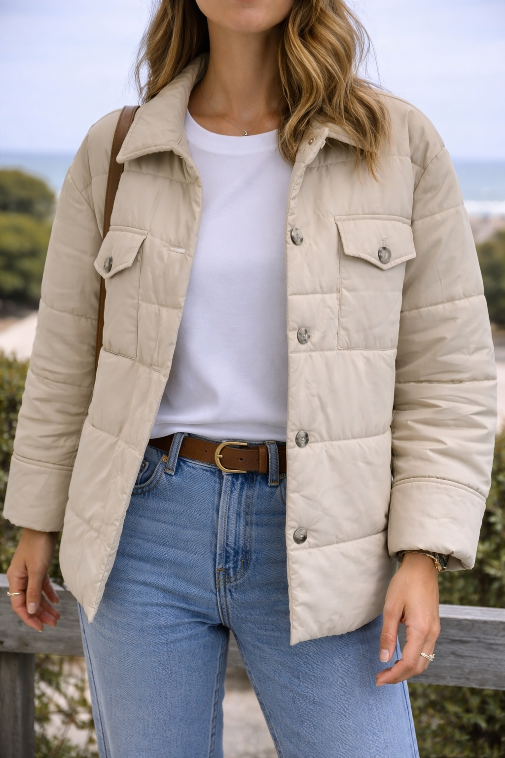 Veste doudoune matelassée ceinturée T.36 Oversize