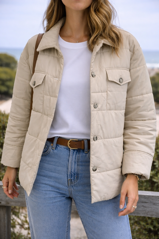 Veste doudoune matelassée ceinturée T.36 Oversize