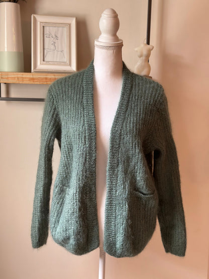 Gilet Delise vert clair mohair laine T.36