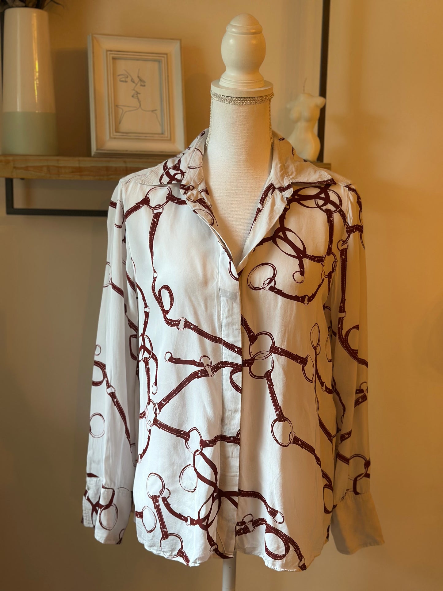 Blouse imprimé mors cheval en viscose T.40