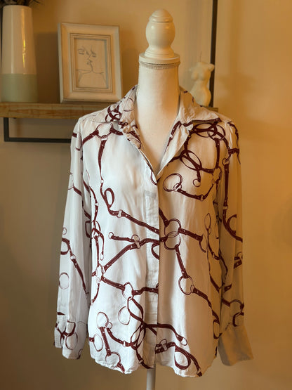 Blouse imprimé mors cheval en viscose T.40