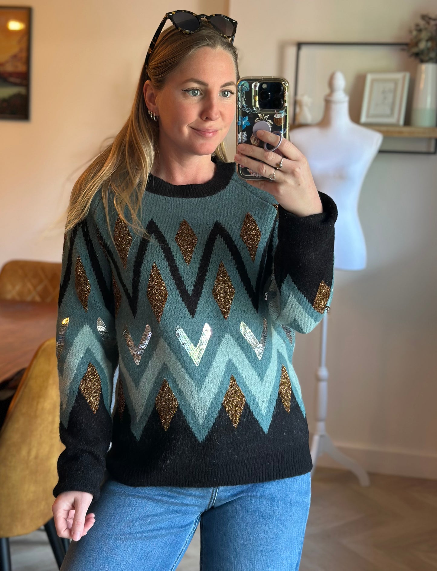 Pull à motifs géométriques T.34