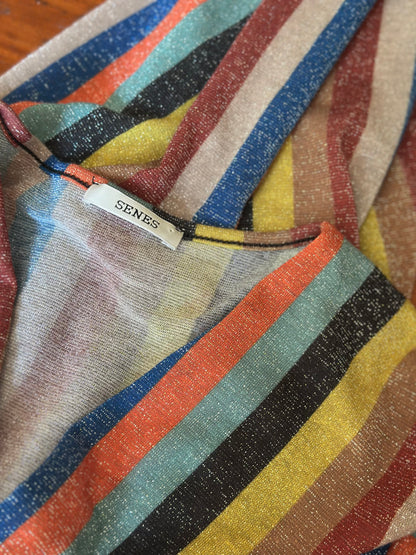 Robe longue rayée lurex multicolore T.U