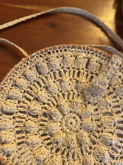 Sac bandoulière rond macramé fait main
