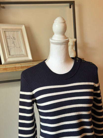 Pull marin rayé en laine mérinos T.34
