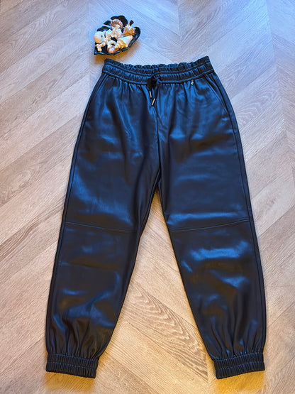 Pantalon jogger uni effet cuir T.38