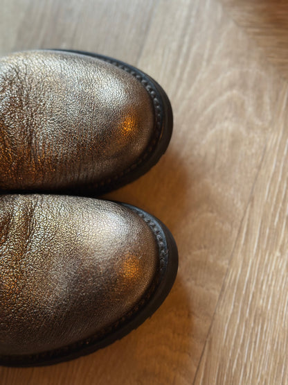 Bottines Chelsea cuir doré Made in Italy T37,5
