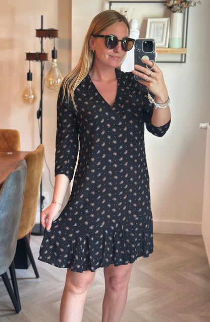 Robe noire imprimé cachemire T.36