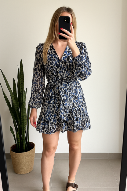 Robe imprimé léopard bleu T.36