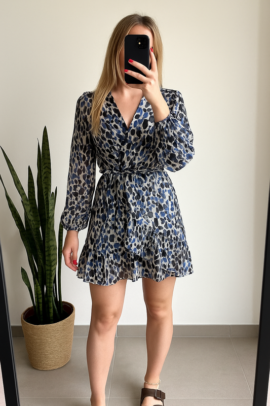 Robe imprimé léopard bleu T.36