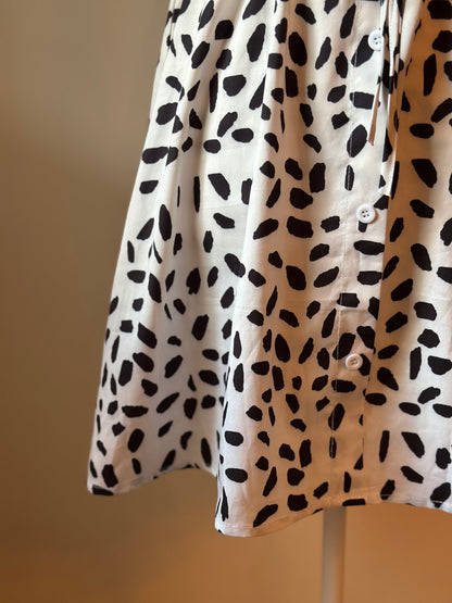 Robe imprimé noir et blanc ajustable T.36
