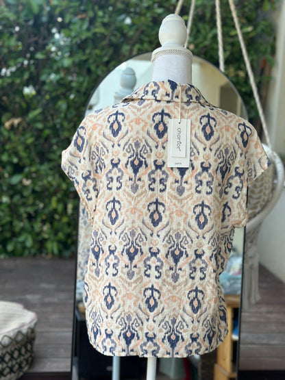 Chemise imprimé bohème oversize - Neuve avec étiquette T.36/38