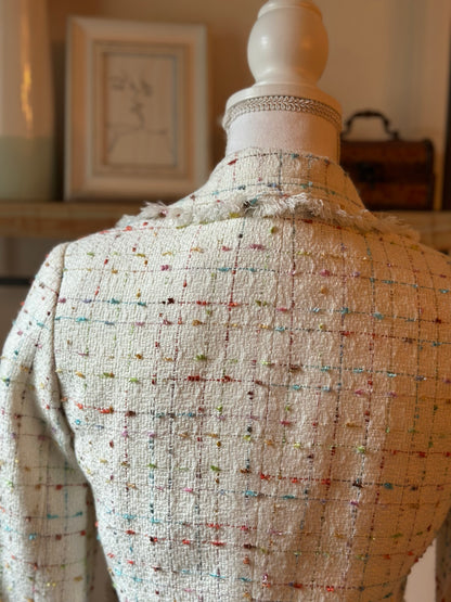 Blazer tweed écru multicolore T.34