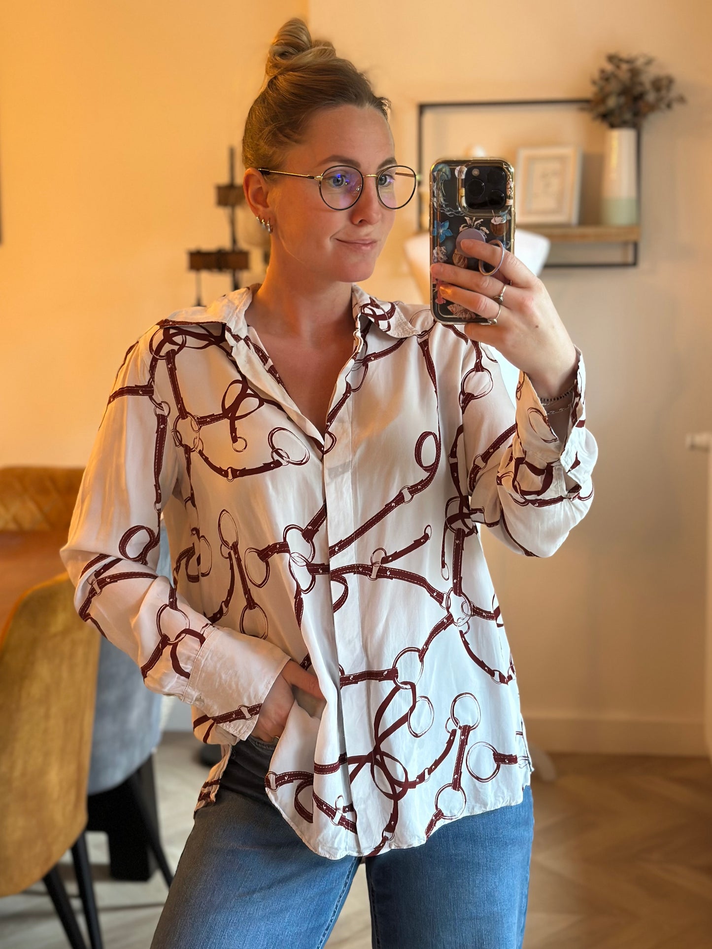 Blouse imprimé mors cheval en viscose T.40