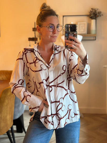 Blouse imprimé mors cheval en viscose T.40