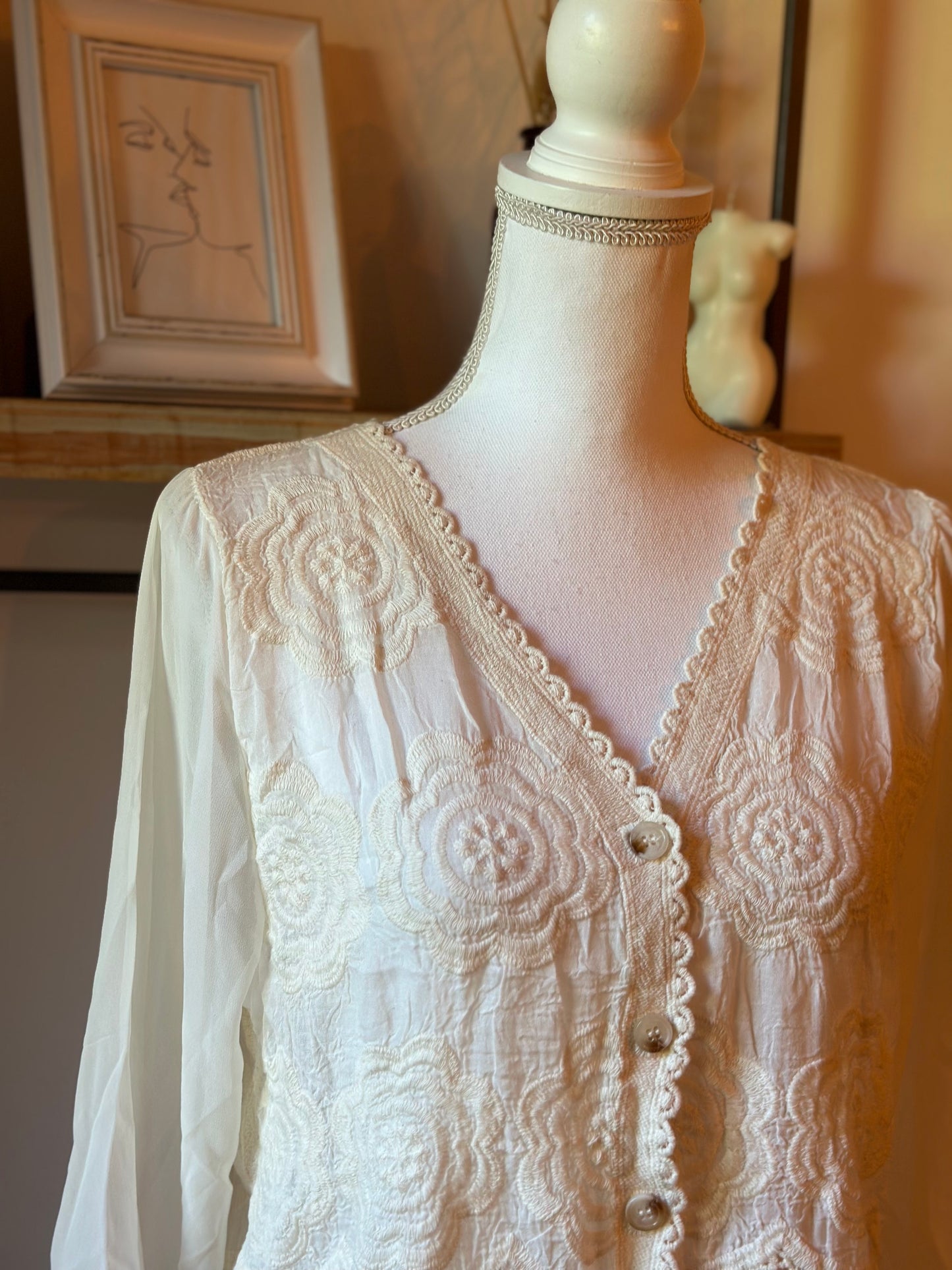 Cardigan dentelle crème T.36/38