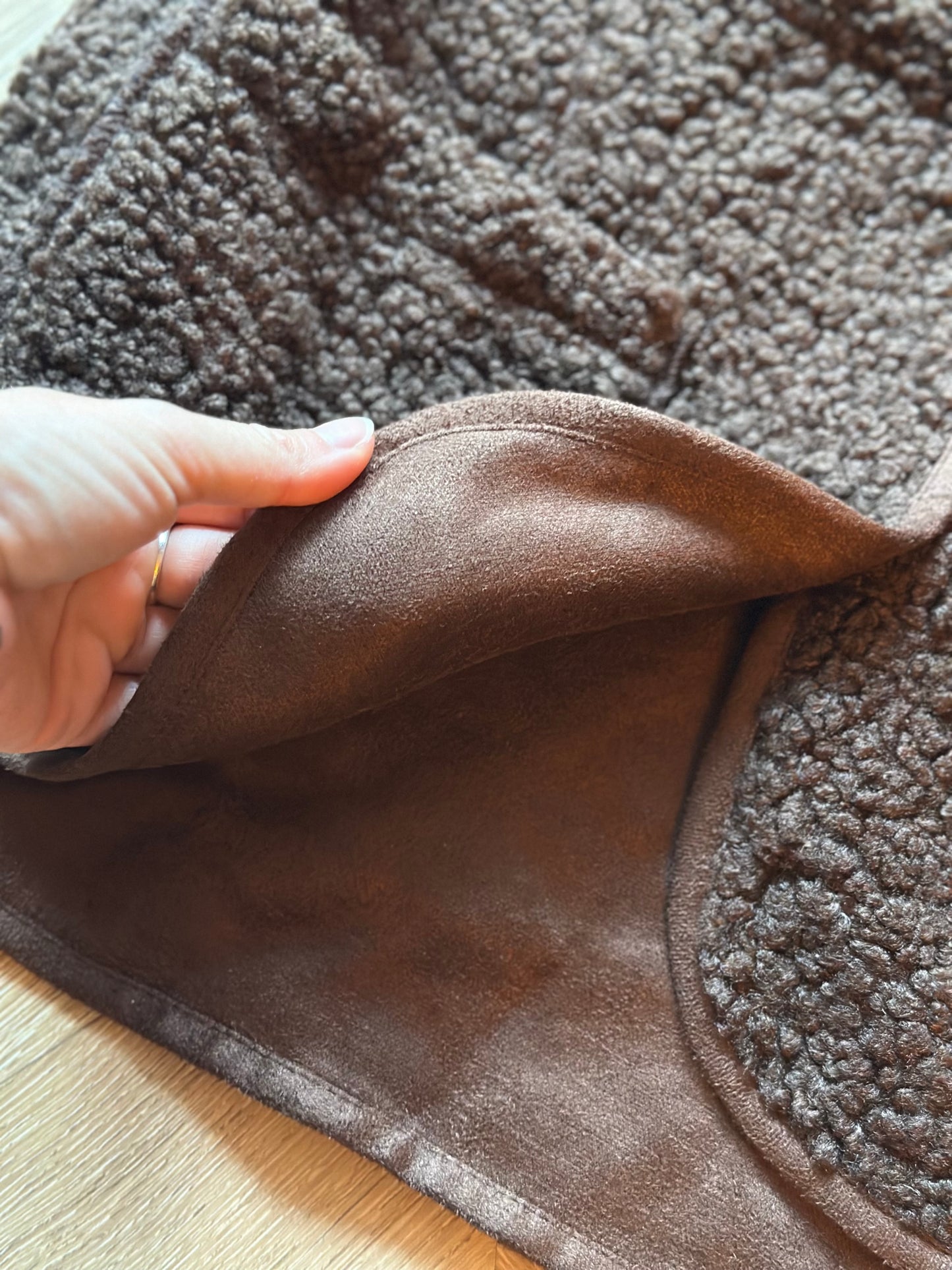 Gilet sans manches marron effet mouton neuf T.36