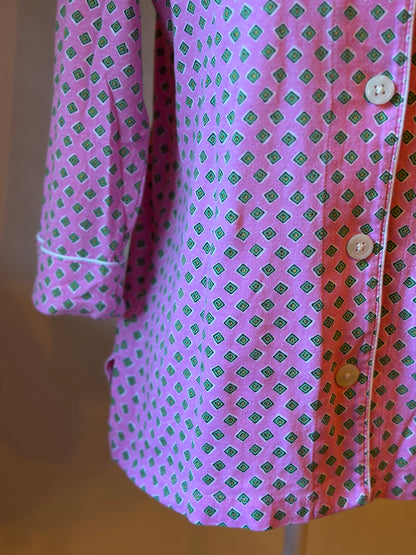 Chemise imprimé façon pyjama rose T.34