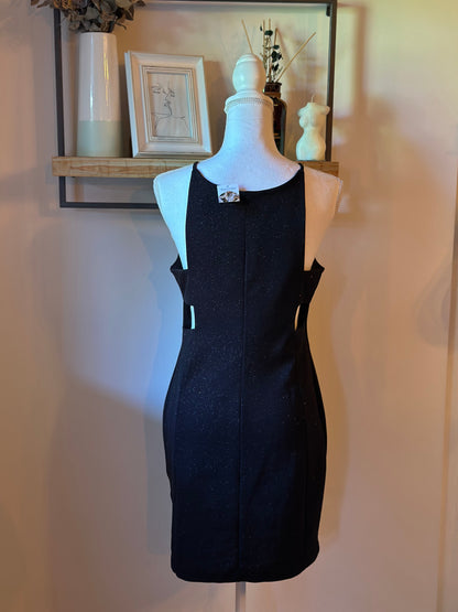 Robe ajustée pailletée noire T.38