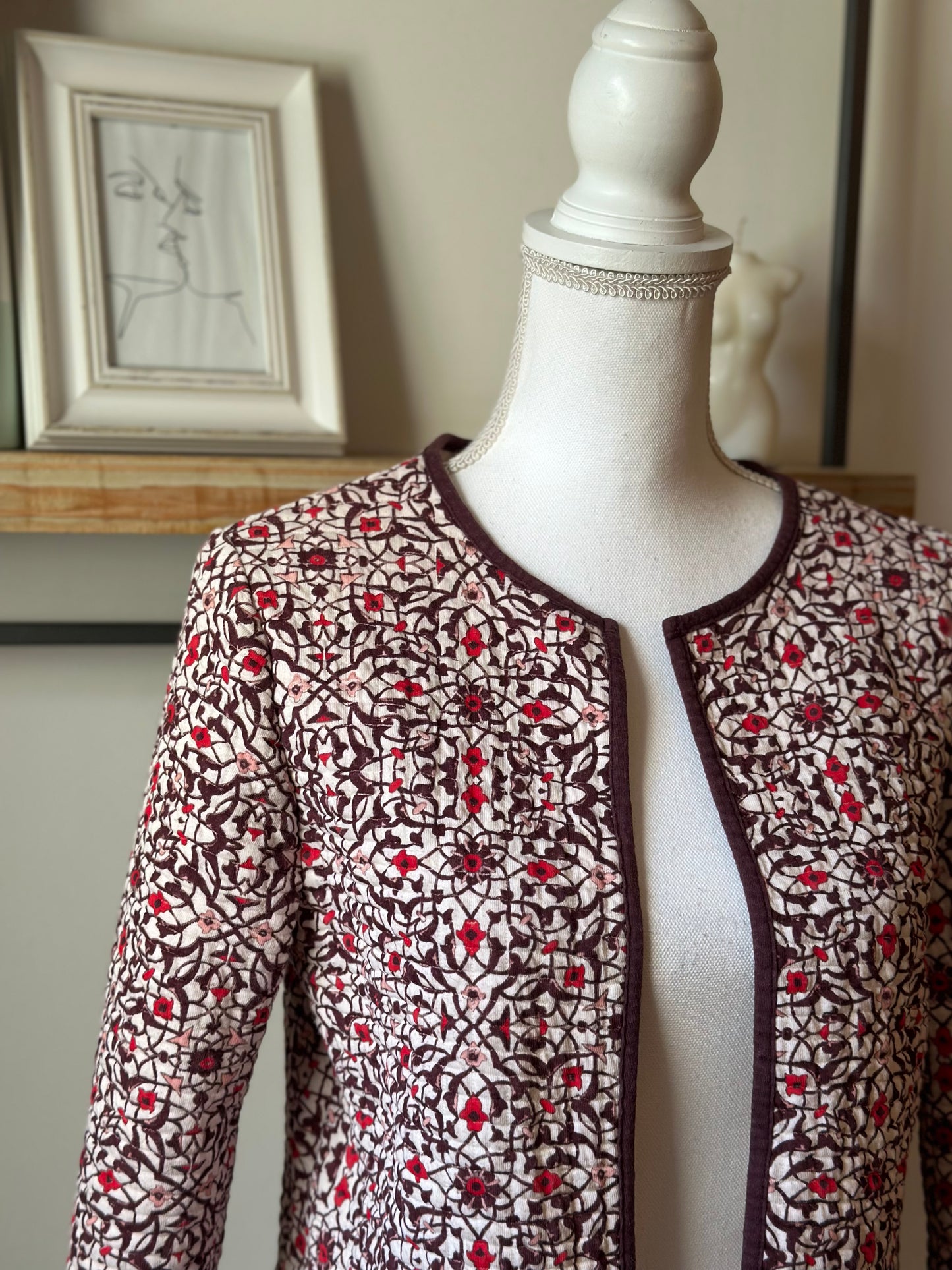 Veste matelassée imprimé graphique en coton T.36