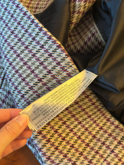 Veste blazer à carreaux pied-de-poule T.38